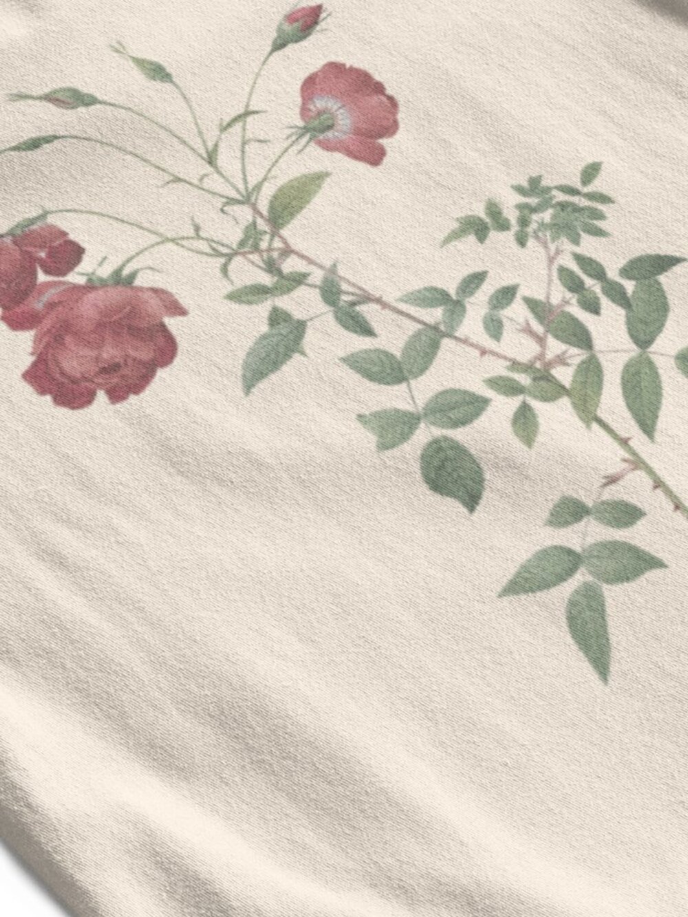 Rose Vintage Floral Print Long Sleeve Graphic Tee T-shirt S-XXL - Picture 5 of 6